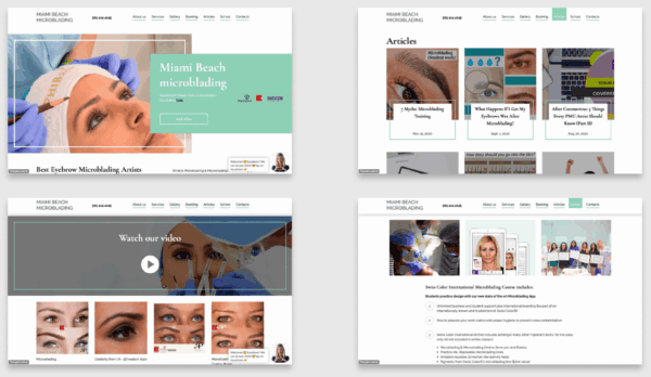 Website für einen Salon mit Microblading-Angebot